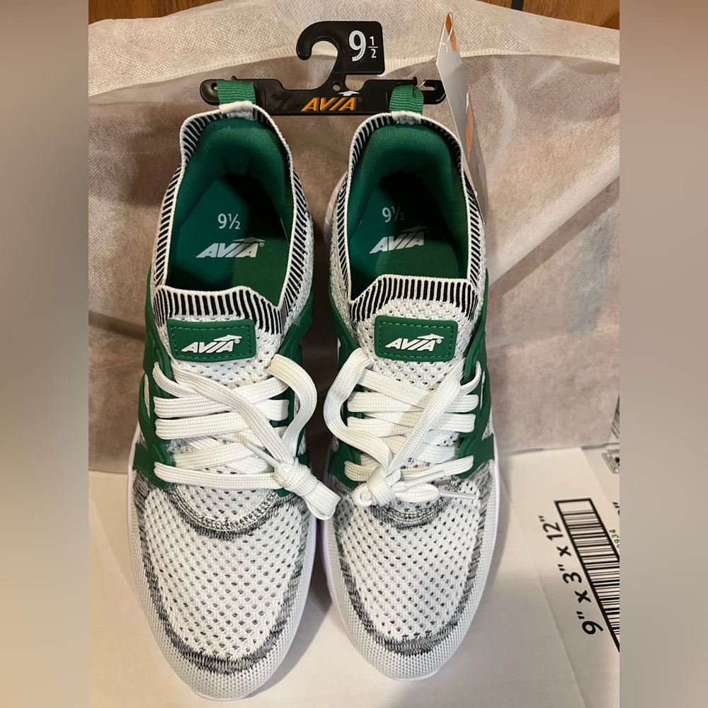 Avia Green and White Athletic Shoes